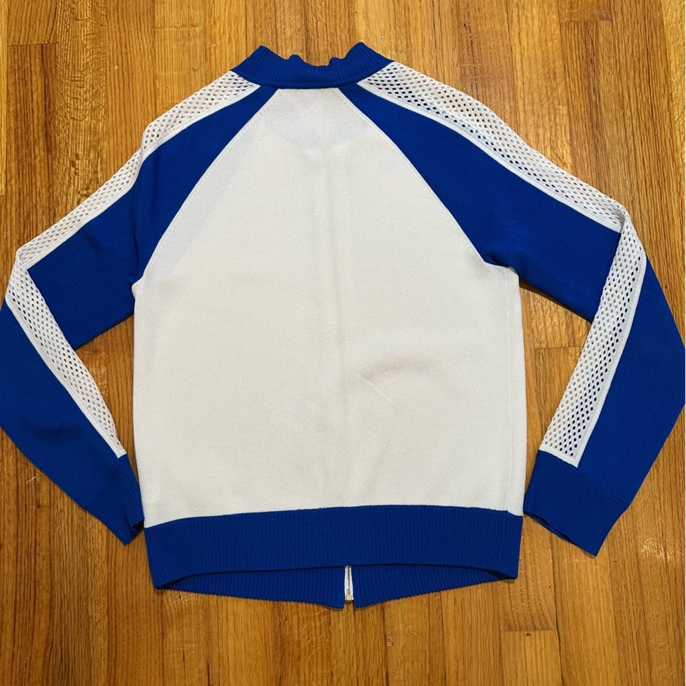 ST John’s royal Blue & White Knit Top Size P (#1) - Picture 7 of 12